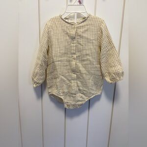 Zara Check Cotton Gauze Bodysuit